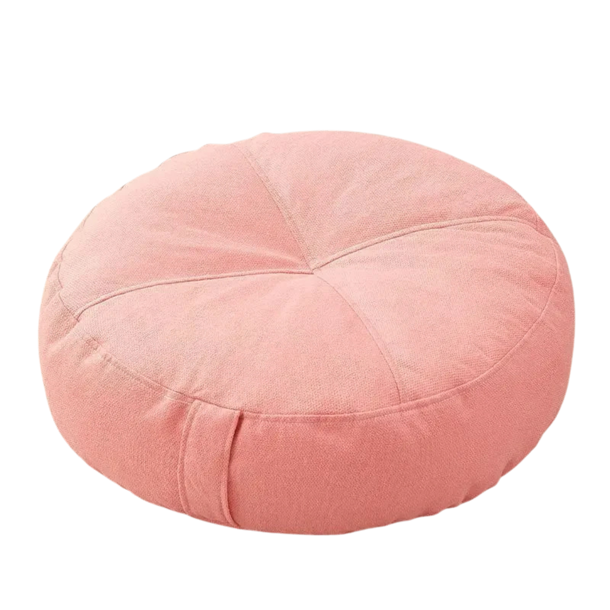 Round pink cushion on a white background