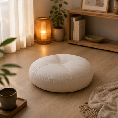 Round Leather Floor Sitting Cushion