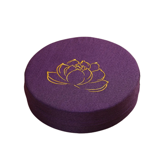 Round Linen Meditation Cushion – Yoga Floor Pillow — Dollop floor cushion, photographed on white background