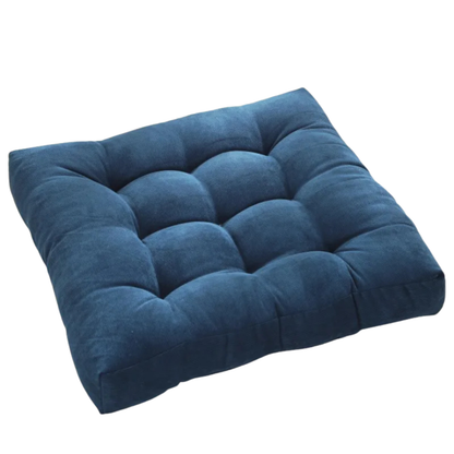 Blue square cushion on a white background