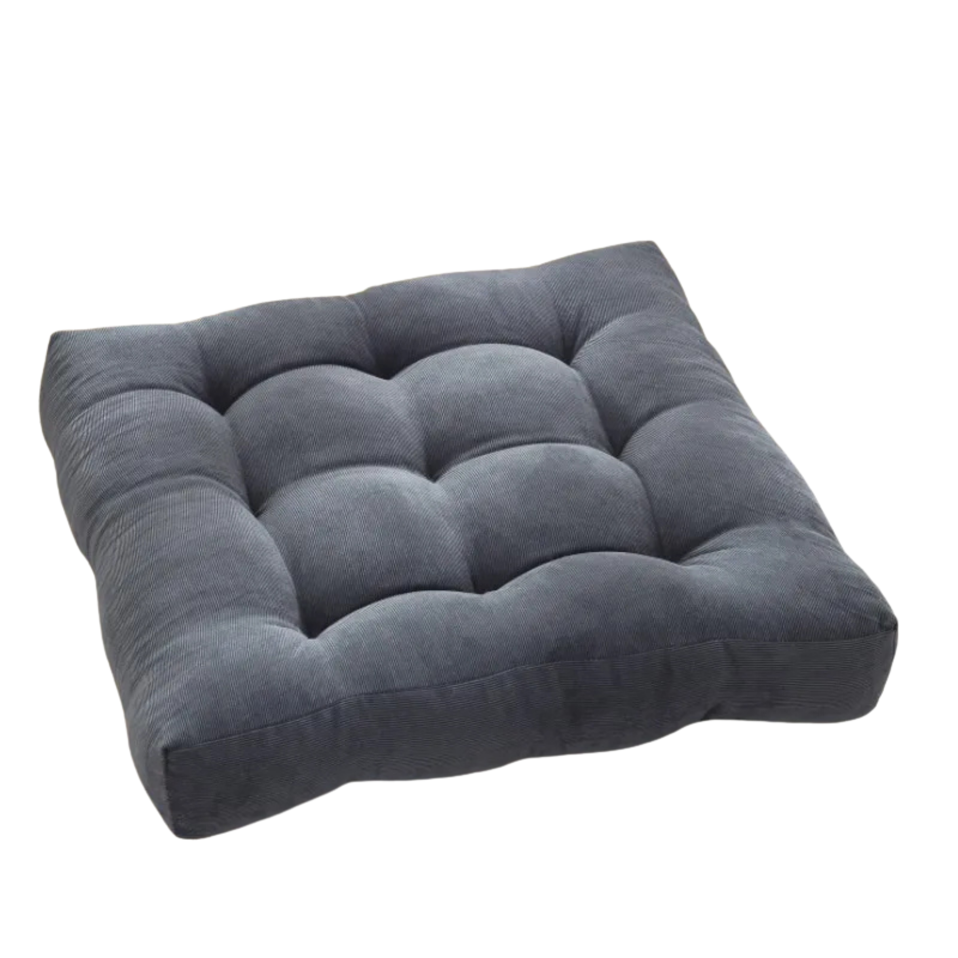 Gray square cushion on a white background
