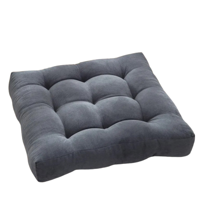 Gray square cushion on a white background