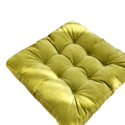 Green cushion on a white background