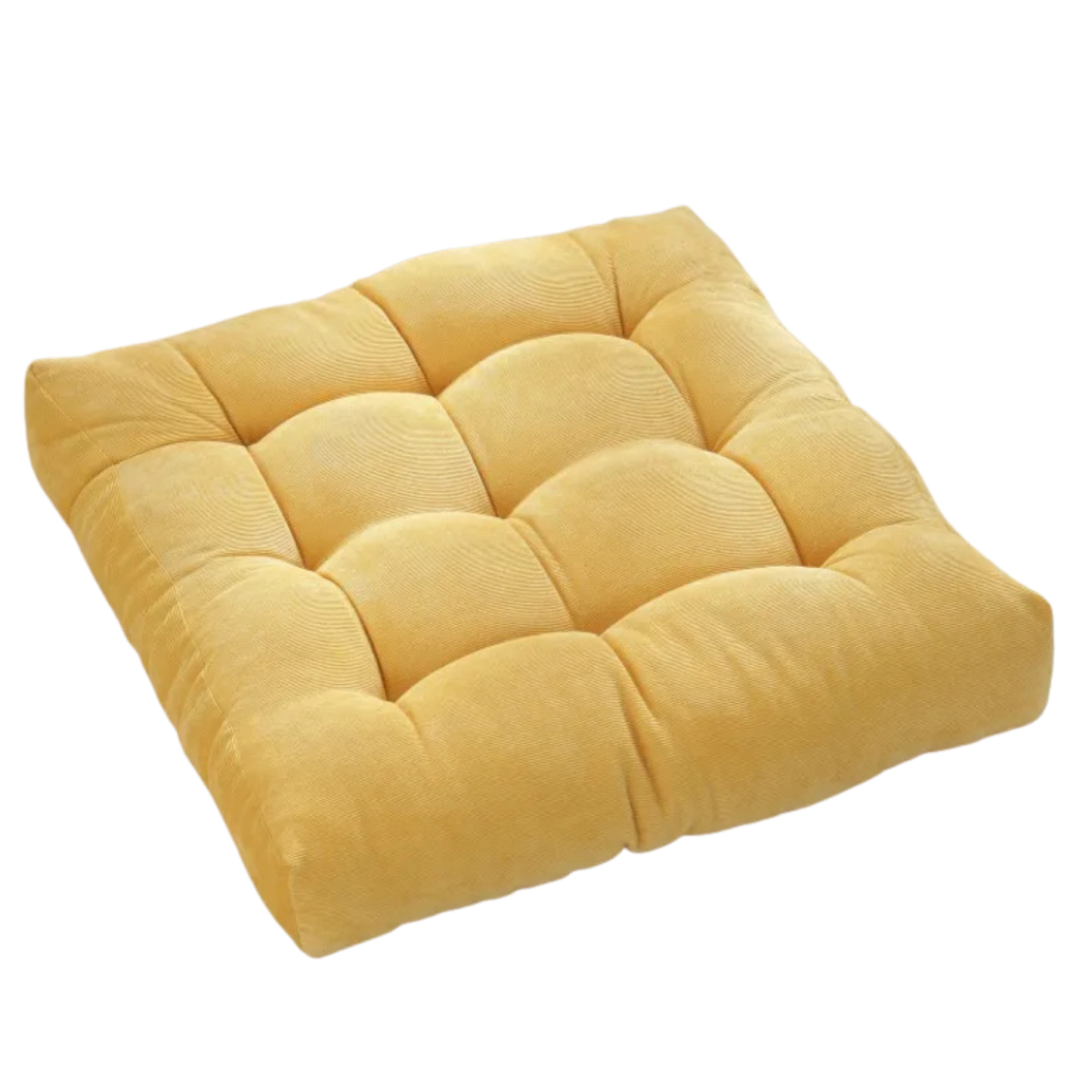 Yellow cushion on a white background
