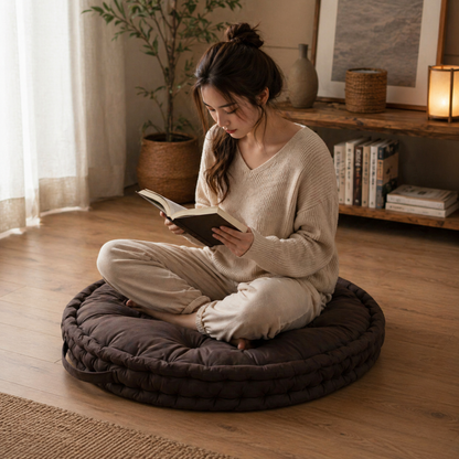 Nordic Velvet Round Floor Cushion – Thick Meditation & Sofa Seat Pad